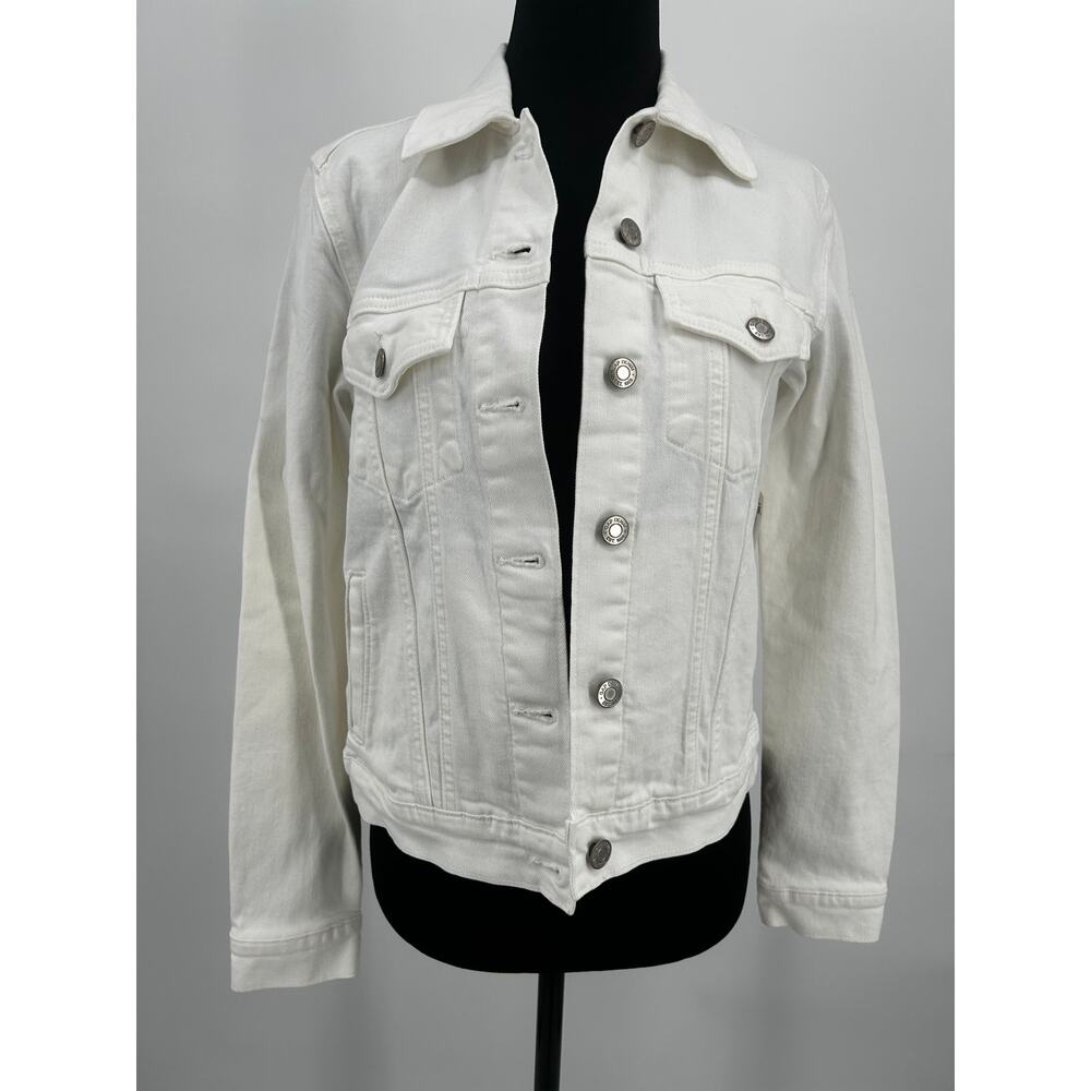 GAP White Denim Jacket Women's XS Classic Trucker Style NWT $79.95 Retail